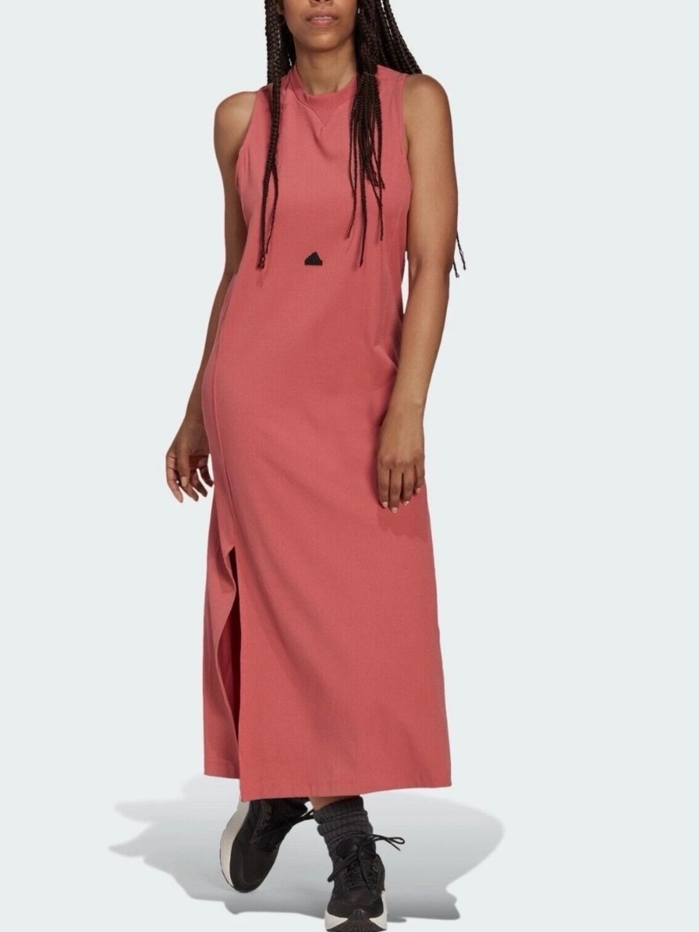 adidas Sleeveless Maxi Dress in Rose